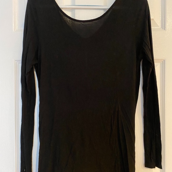 Express Black loose fitting long sleeve T with cross back - Picture 1 of 2